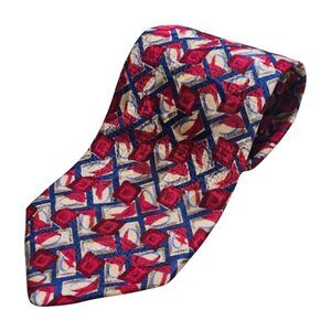 Vintage Ermenegildo Zegna Silk Tie Made In Italy Abstract 59" Long 4" Wide‎